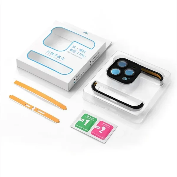 Frameless Corner Pad TPU Bumper For iPhone 16 15 14 Plus 13 12 11 Pro Max With Tempered Glass Camera Lens Protection - Image 5