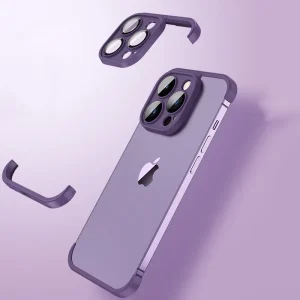 Frameless Corner Pad TPU Bumper For iPhone 16 15 14 Plus 13 12 11 Pro Max With Tempered Glass Camera Lens Protection