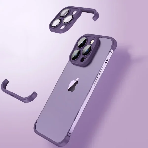 Frameless Corner Pad TPU Bumper For iPhone 16 15 14 Plus 13 12 11 Pro Max With Tempered Glass Camera Lens Protection